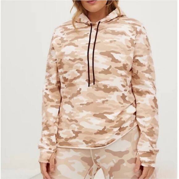 TORRID Active Tan Camo Pullover Hoodie Sweatshirt Cozy Neutral Plus Size 3X - Picture 1 of 15